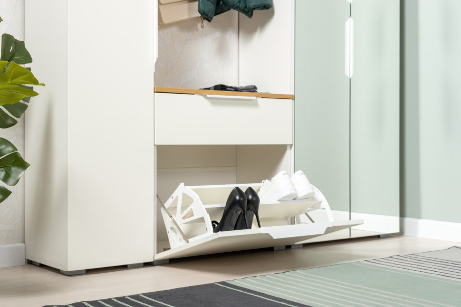 Тумба для обуви Октава, Белый / Дуб крафт золотой 