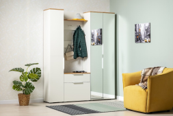 Тумба для обуви Октава, Белый / Дуб крафт золотой