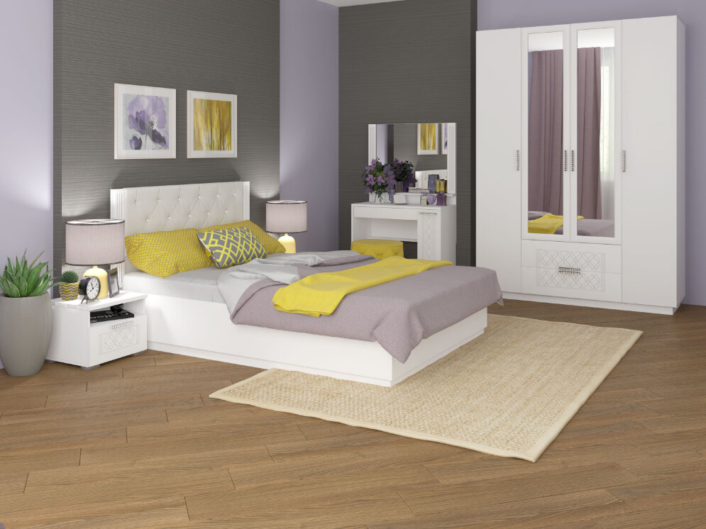 Шкаф 4х-створчатый с ящиками Тиффани 