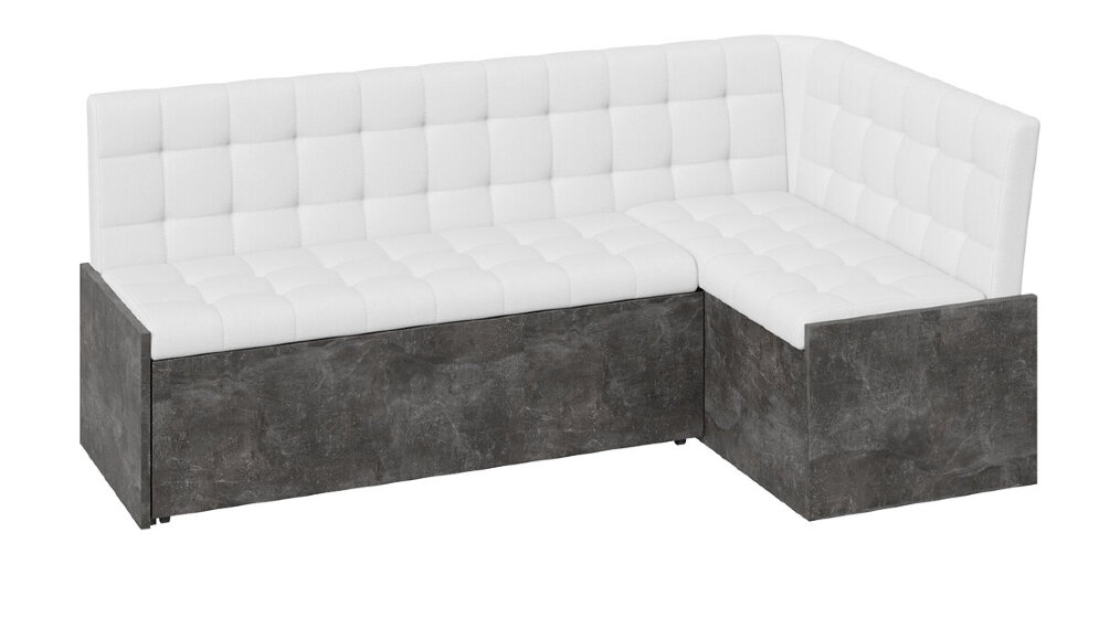 Кухонный уголок со спальным местом Форест, Ателье темный/Кожзам белый 