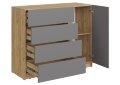 Комод Бостон КМ-001 Бостон ЛДСП, дуб крафт/серый шифер  