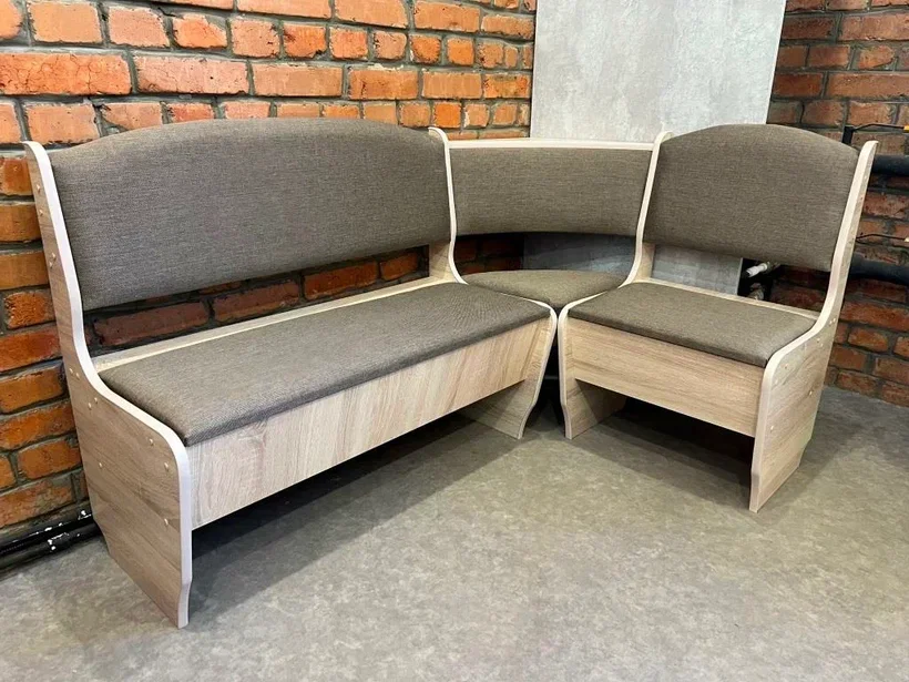 Кухонный уголок Нео, рогожка, коричневый 