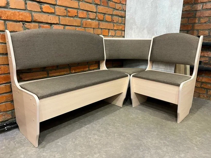 Кухонный уголок Нео, рогожка, коричневый 