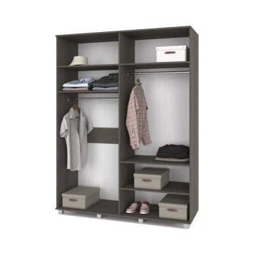 Шкаф четырехстворчатый с зеркалом В41 Виора, Ясень Анкор