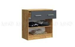 Комод ящиком и 2 дверьми Бася, графит/дуб крафт