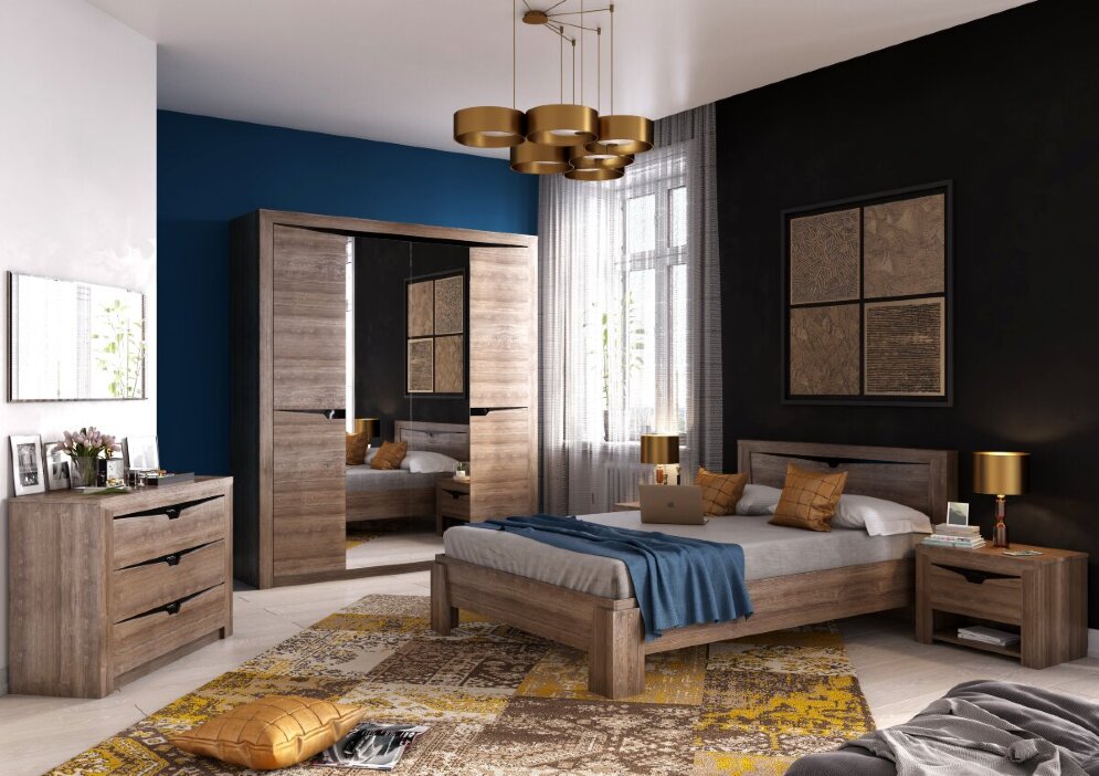 Шкаф 4х-дверный Соренто, Дуб стирлинг 