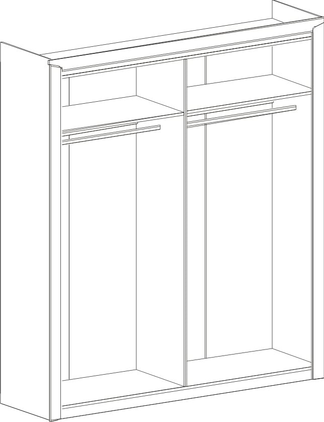 Шкаф 4х-дверный Соренто, Дуб стирлинг 