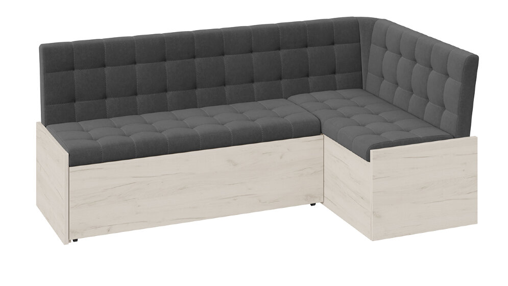 Кухонный уголок со спальным местом Форест, Дуб крафт белый/Велюр серый 