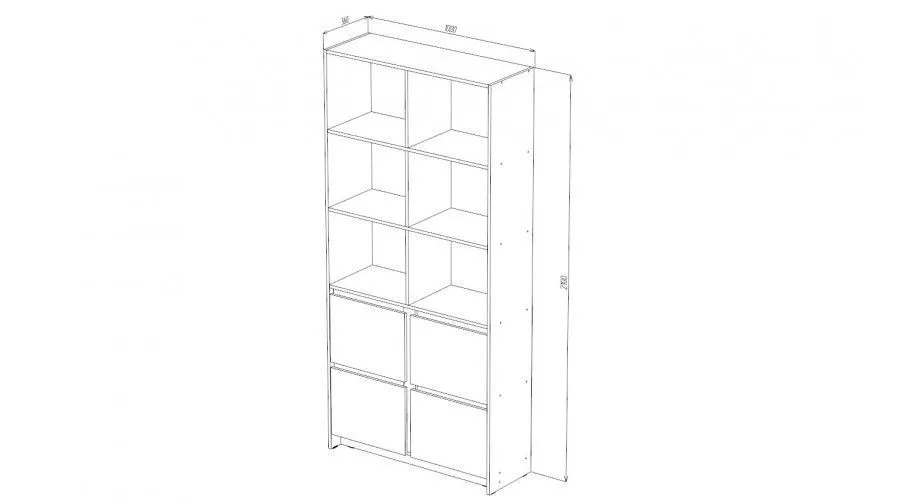 Стеллаж большой Бостон, дуб Вотан 