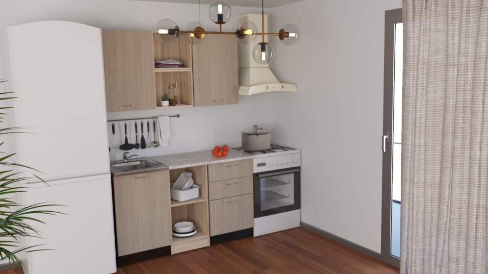 Кухонный гарнитур Надежда Медиум 4, 140 см 