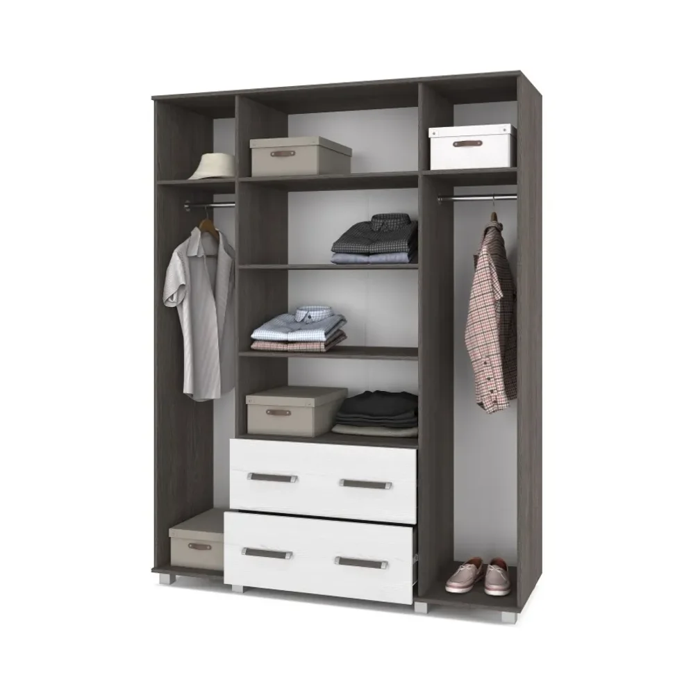 Шкаф четырехстворчатый с ящиками В42 Виора, Ясень Анкор 