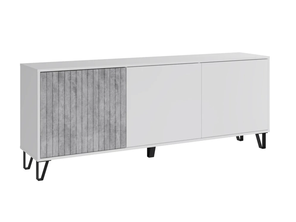 Тумба ТВ Ливерпуль, белый/бетон светлый 