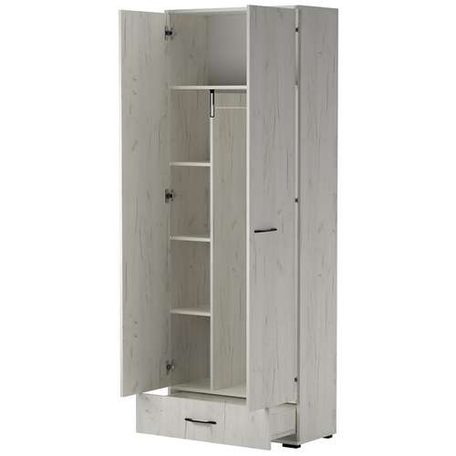 Шкаф 2-х дверный, 1 ящик Италия, Крафт Белый 