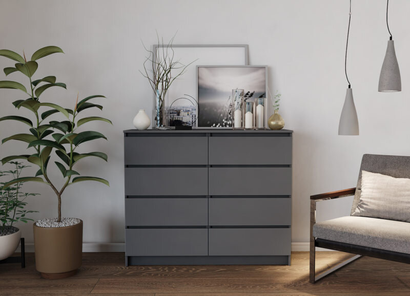 Комод Мори МК 1200.8/2 графит 