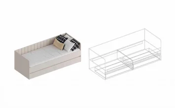 Кровать с 2 ящиками Тефия 0,8