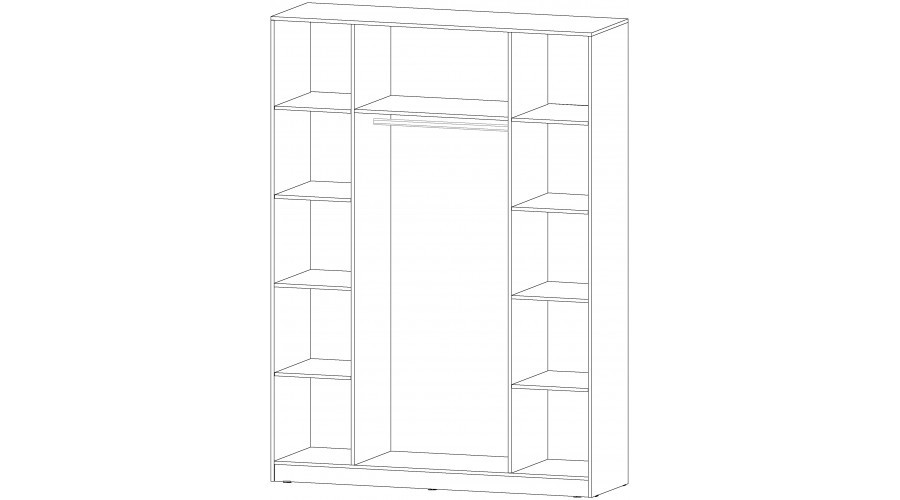 Шкаф 4-х створчатый Элегант, Графит 