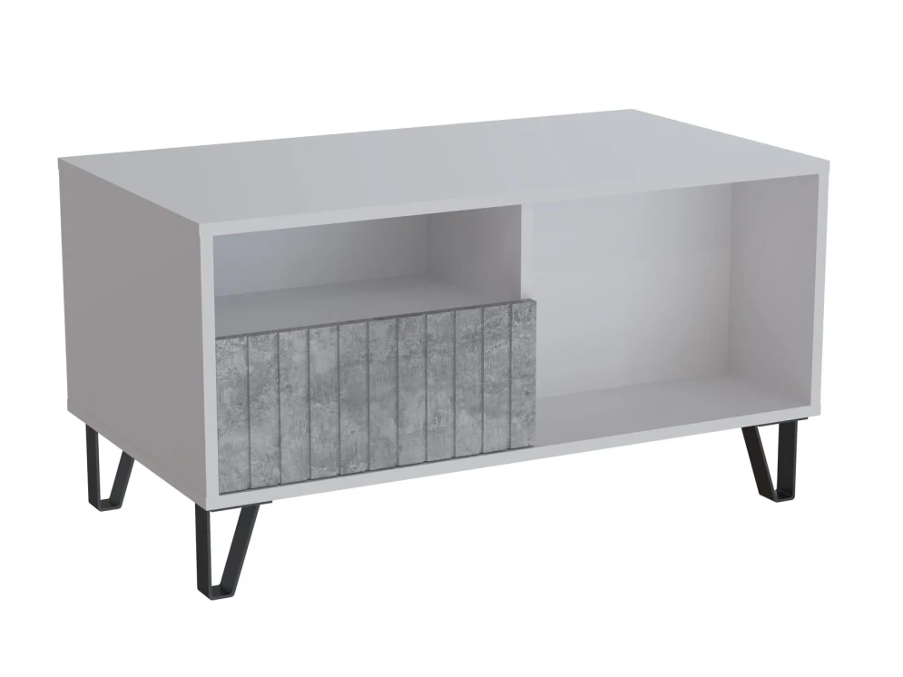 Журнальный стол Ливерпуль, белый/бетон светлый 