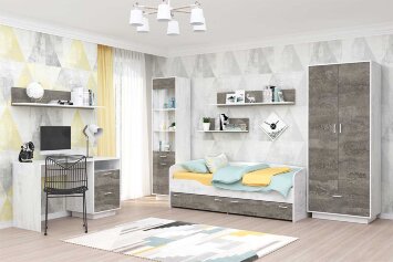 Стол с 2мя ящиками Ст-1 ЭГО, бетон/камень