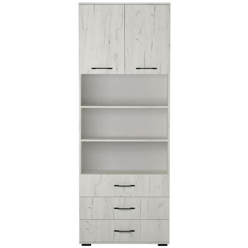 Шкаф 2-х дверный, 3 ящика Италия, Крафт Белый 