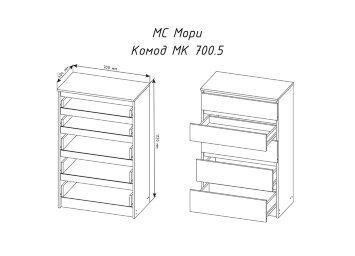 Комод Мори МК 700.5 графит
