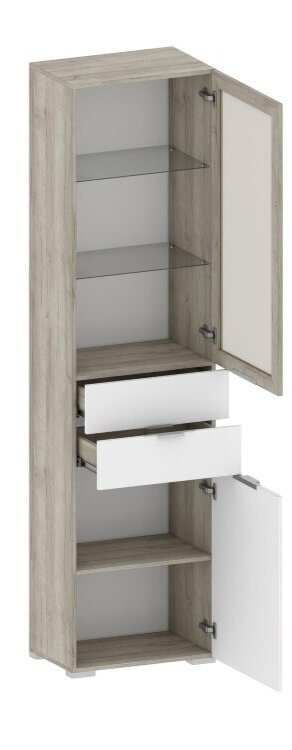 Шкаф со стеклом и 2 ящиками ШК-3019 Анима   