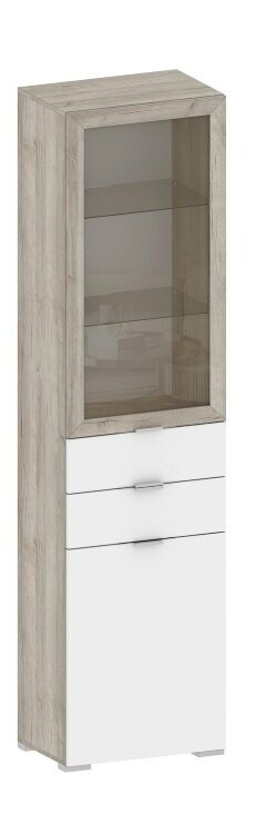 Шкаф со стеклом и 2 ящиками ШК-3019 Анима   