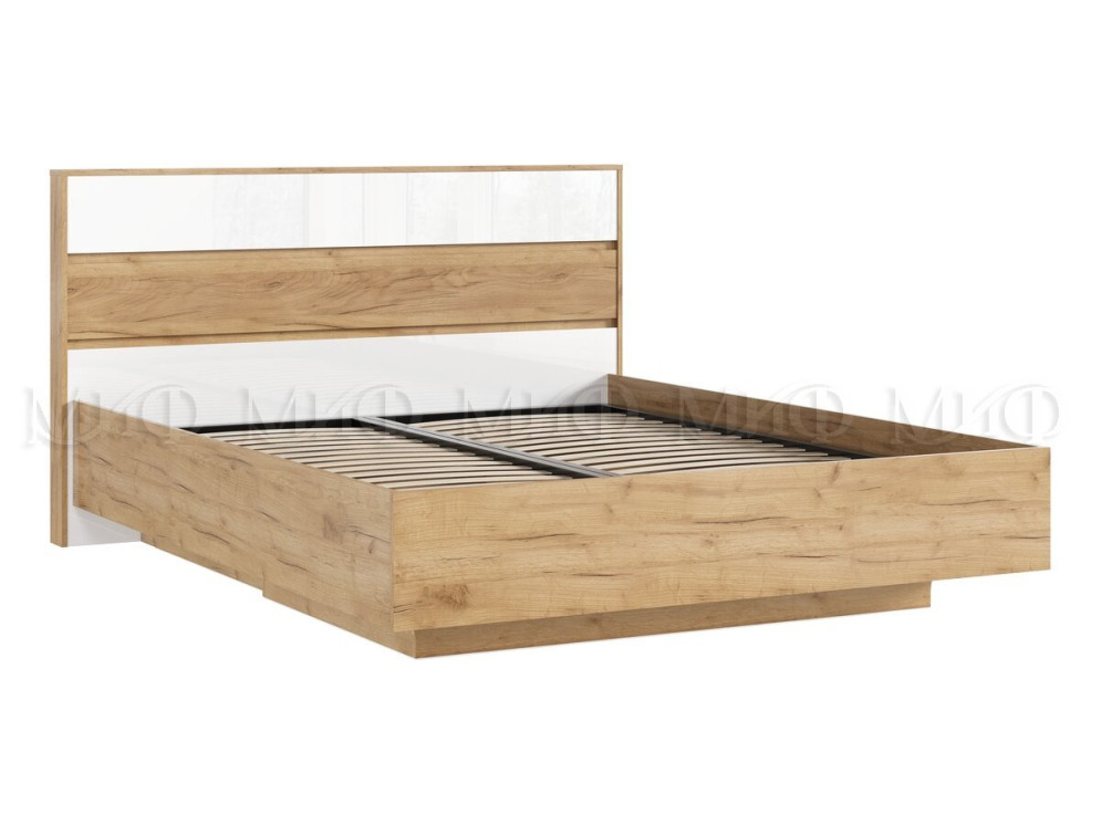 Кровать парящая Роджина дуб крафт / белый глянец 