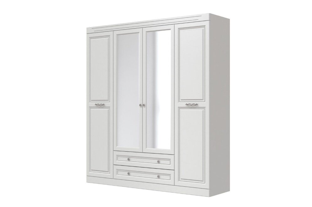 Шкаф 4-х дверный Олимп, белый 