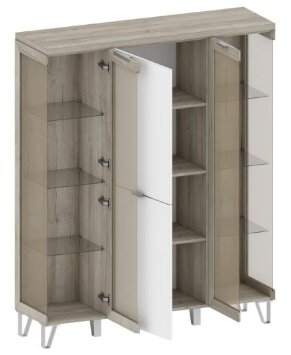 Шкаф-тумба 2 двери и 2 витрины ШК-3026 Анима