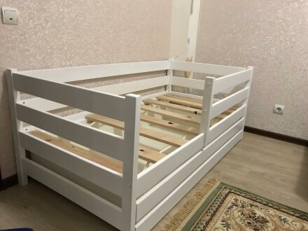 Детская кровать-манеж Сонечка графит-лазурь