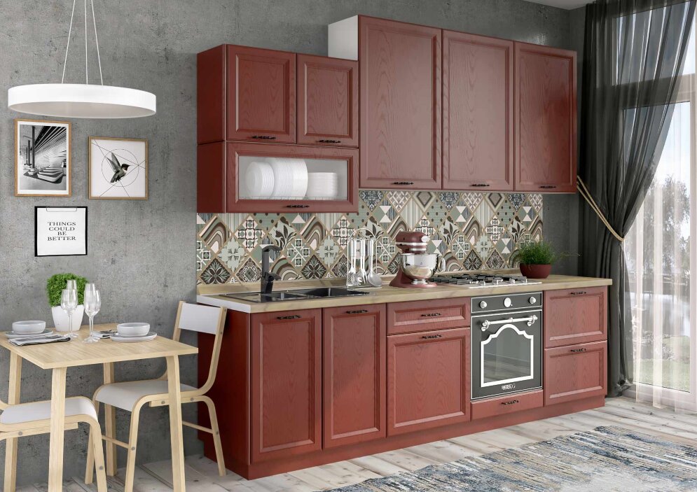 Кухня Беверли (цвет - альберо россо) 
