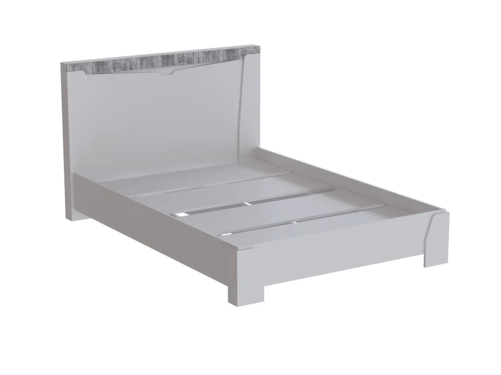 Кровать Ливерпуль, белый/бетон светлый 