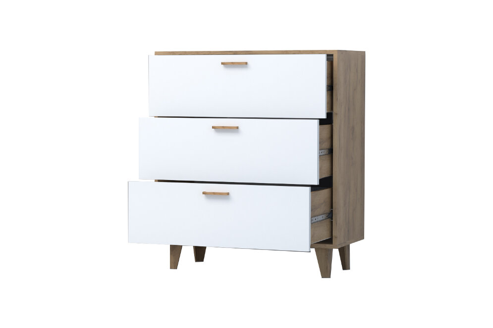 Комод с 3мя ящиками на ножках К-3 ЭГО, Дуб Крафт 