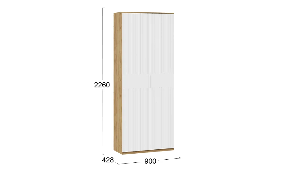 Шкаф комбинированный детский с 2 дверями Хилтон, Дуб Крафт  