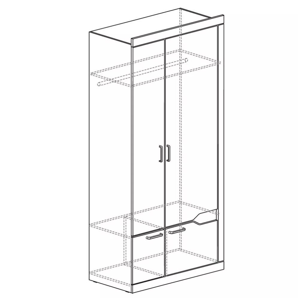 Шкаф 2-х дверный Ронда №318 