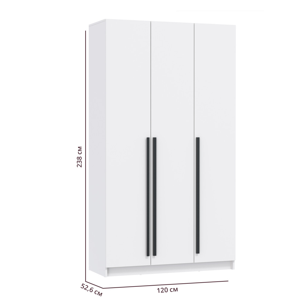 Шкаф 3-х створчатый 67.12 Брандо, белый  