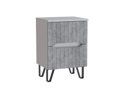 Тумба прикроватная Ливерпуль, белый / бетон светлый