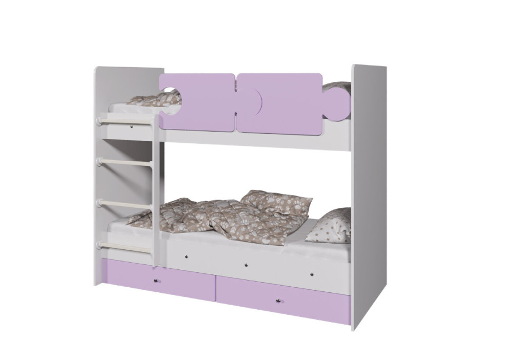 Кровать двухъярусная Тетрис, белый 