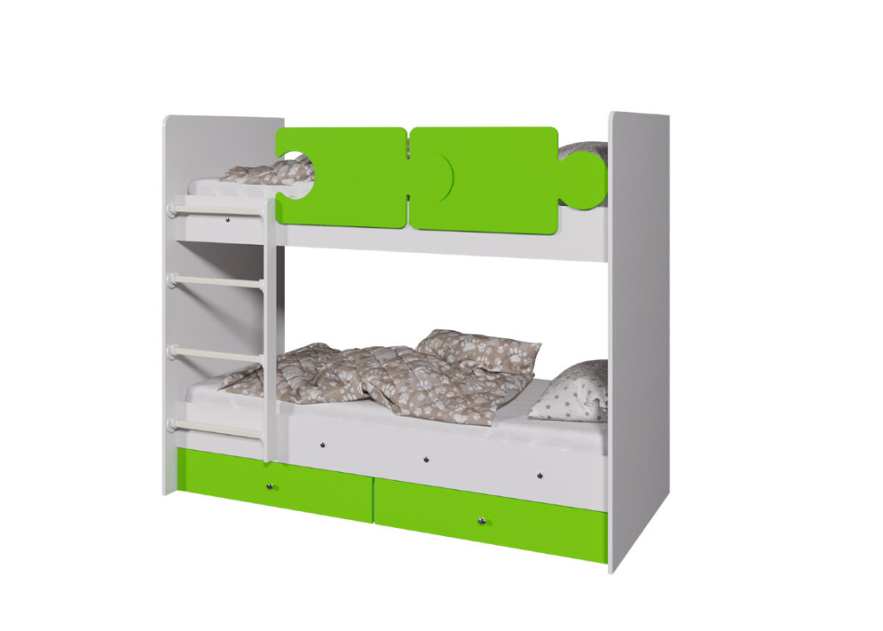 Кровать двухъярусная Тетрис, белый 