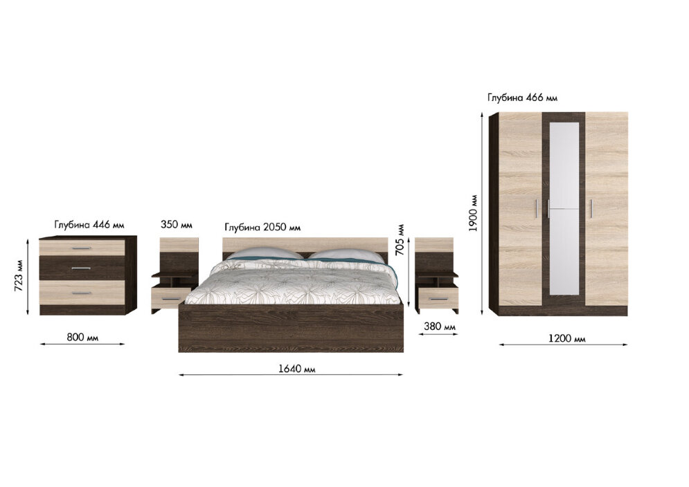 Шкаф 3х-створчатый Леси, кантерберри 