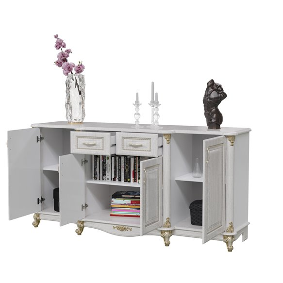 Комод 4-х дверный Да Винчи, Белый 