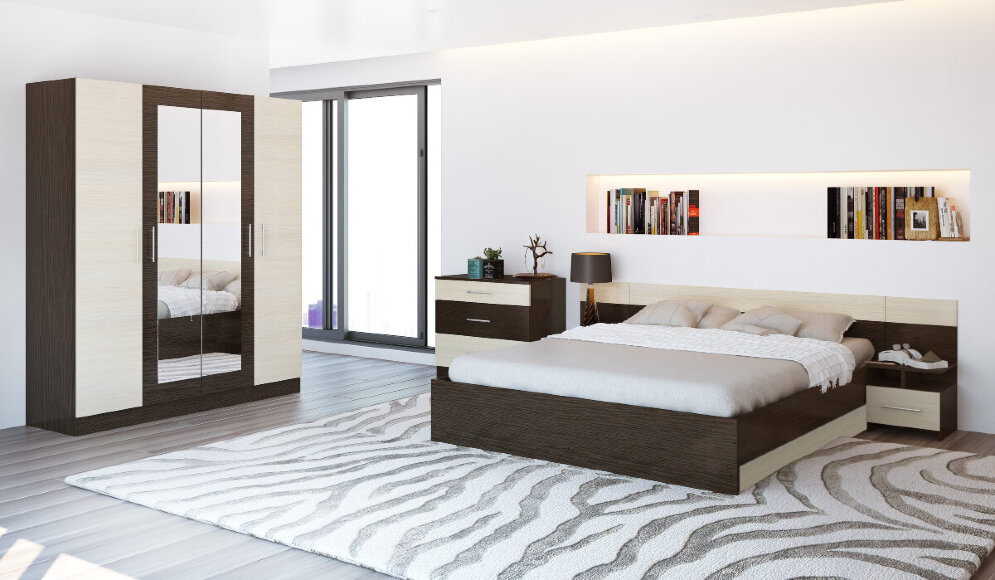 Шкаф 4х-створчатый Леси, венге 