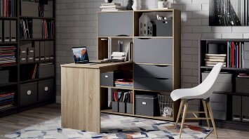 Стол письменный тип 7, дуб сонома/графит