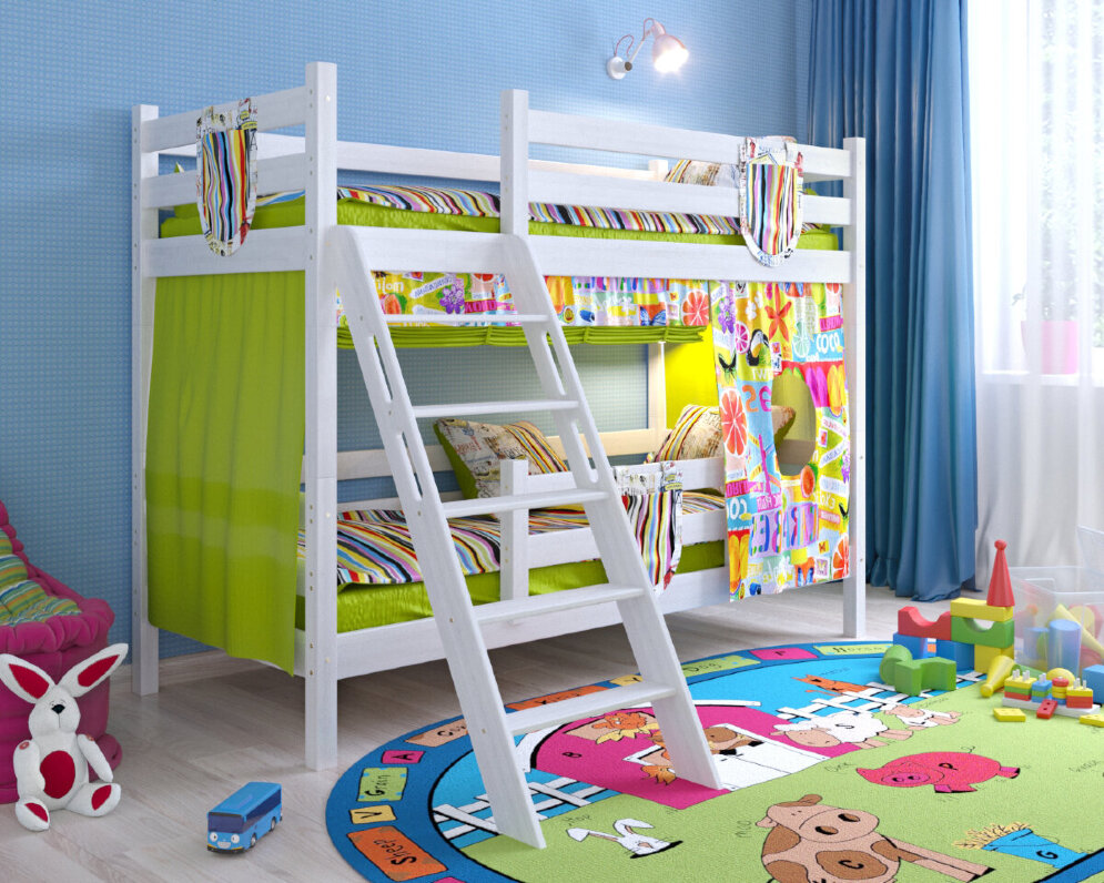 Двухъярусная кровать Сонечка с защитными бортиками 