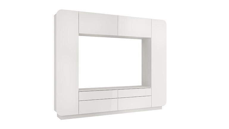 Стенка для гостиной Лаванда-2, белый глянец  