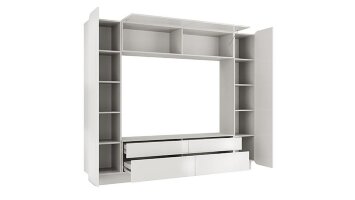 Стенка для гостиной Лаванда-2, белый глянец