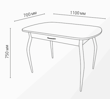 Стол обеденный Прага 2 с ящиком опора массив МТ