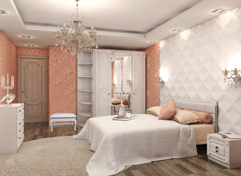 Шкаф угловой Азалия с зеркалом 