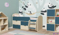 Детская кровать-чердак Малыш-7, дуб-лазурь 