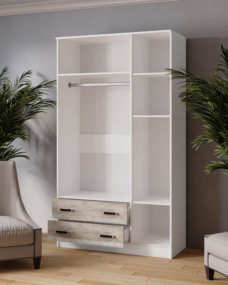 Шкаф 3-х дверный 1200 Лагуна, Белый/ Дуб Юкон 